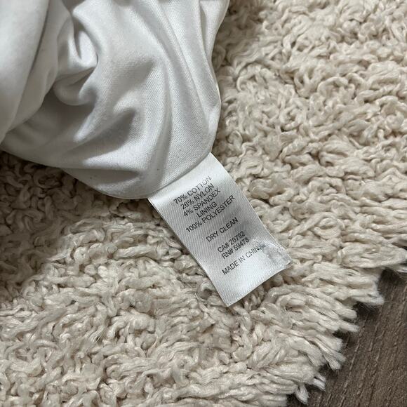 Joie Size Large Beige White Striped Single Button Seersucker Longline Blazer - Picture 5 of 6